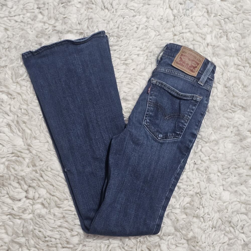 Levis Womens 726 High Rise Flare Jeans Size 24 Short 29.5 Inseam